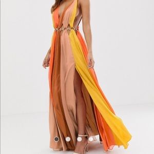 ASOS colorblock maxi dress